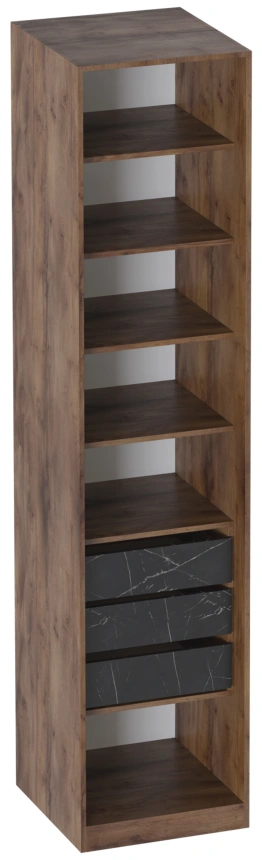 Шкаф одностворчатый Браун, распашной для одежды, таксония / мрамор неро маркина