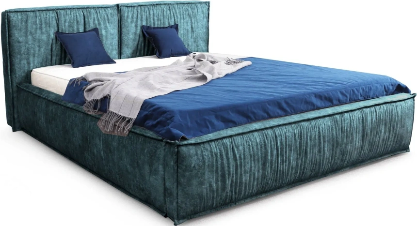 Кровать Чикаго 140, полутораспальная, мягкая, аликанте изумруд