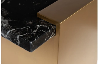 Журнальный стол Nero, 140x70x40, МДФ с полимерным покрытием, черный мрамор / бронза