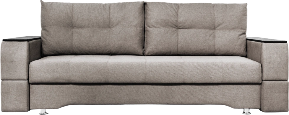 Диван прямой Атлант 2, ткань Tesla smoke, декор Венге