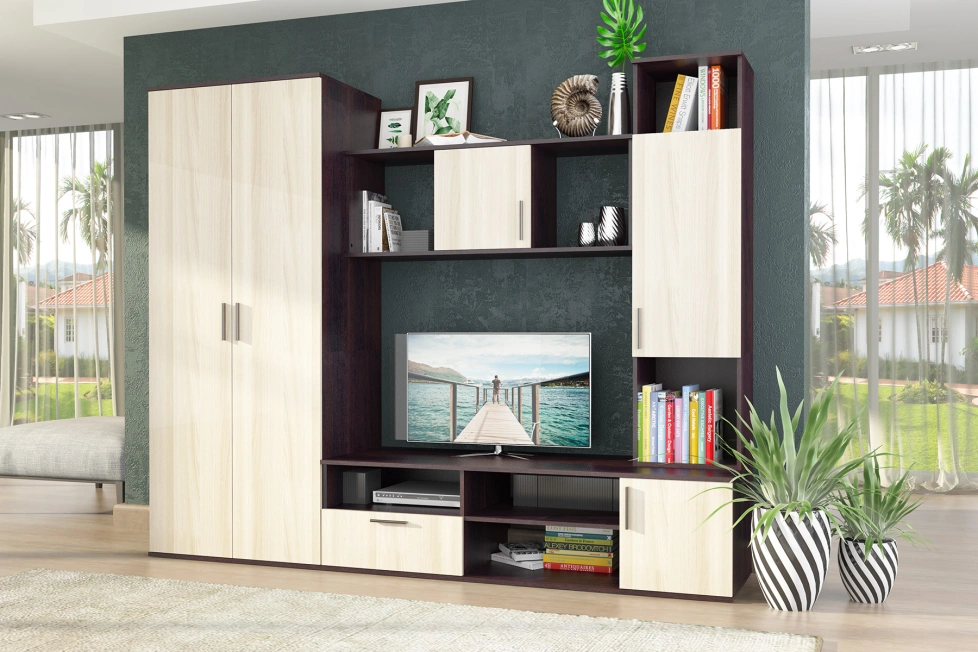 Стенка Мелани, Дуб феррара / Ясень шимо светлый