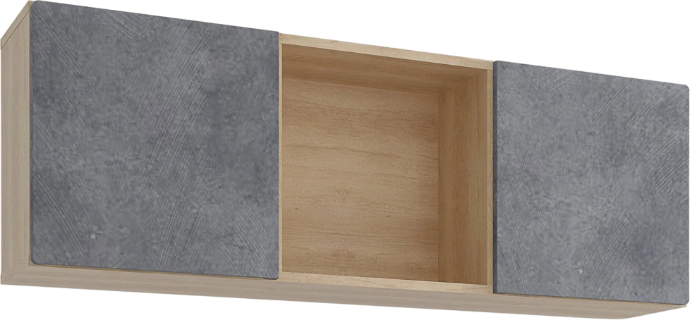 Полка навесная Киото, Дуб небраска / Бетон тёмный