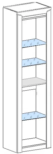 Шкаф однодверный Соренто, со стеклом, дуб бонифаций