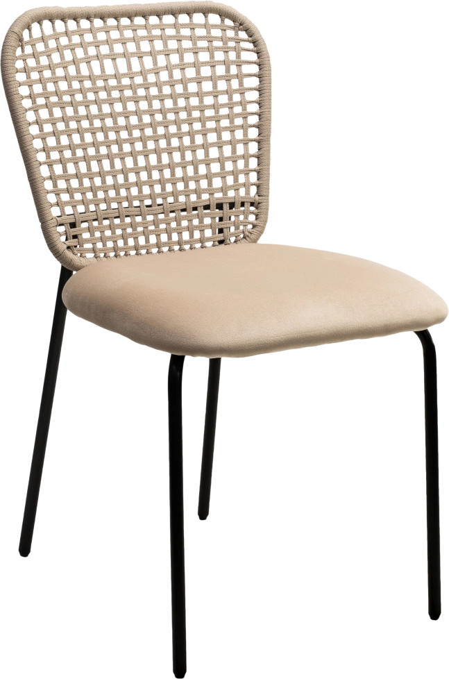 Стул Juno, G062-03 светлый беж, велюр, черный каркас
