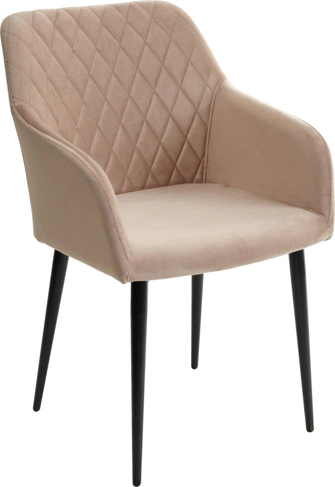 Стул Brandy-X, мягкий, Бежевый #5, велюр, черный каркас