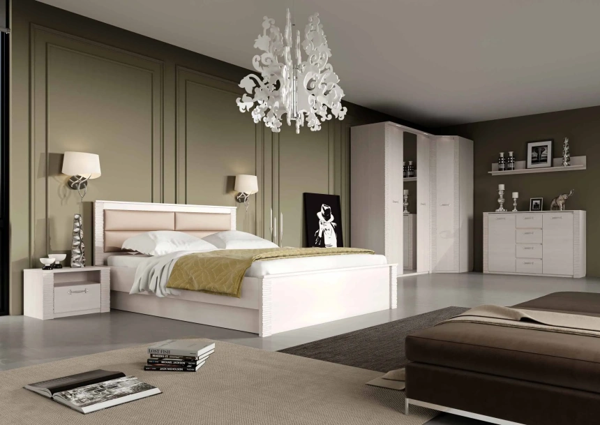 Кровать Элана 180, двуспальная, бодега белая