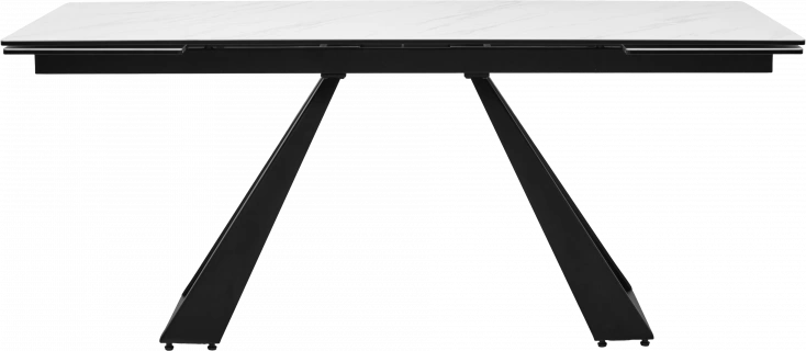 Кухонный стол FONDI 180 MARBLES KL-99 Белый мрамор матовый, итальянская керамика/ черный каркас, ®DISAUR