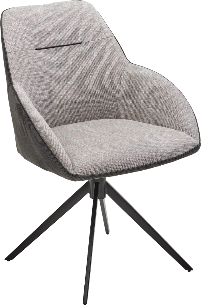 Стул Tornado, мягкий, поворотный, серый Brego-07 ткань, темно-серый Modern-454 велюр, черный каркас