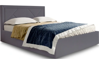 Кровать Сиеста 160, двуспальная, мягкая, альба темно-серый