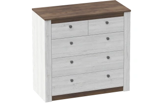 Комод Даллас, с пятью ящиками, дуб винтерберг / таксония