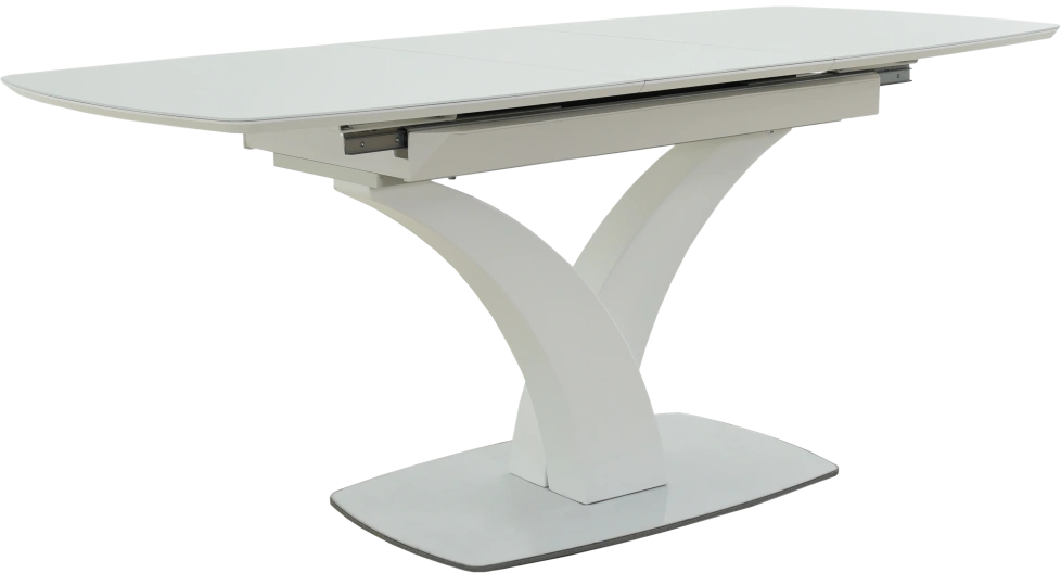 Кухонный стол Нотр Дам, белый, ПМ стекло Opti, каркас белый 