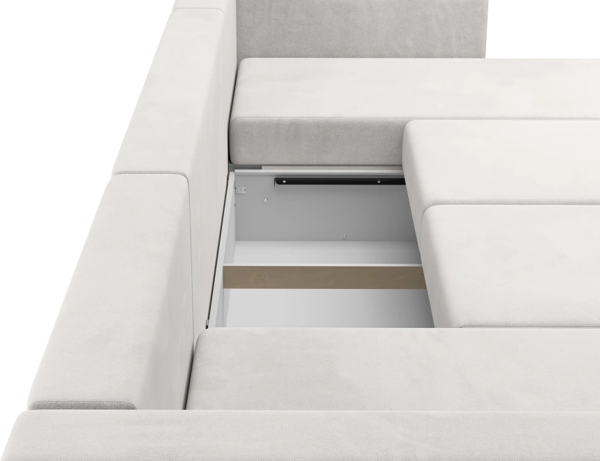 Диван П-образный Невада, модель 020, комплектация 5 левый, Omega 01 (бежевый)