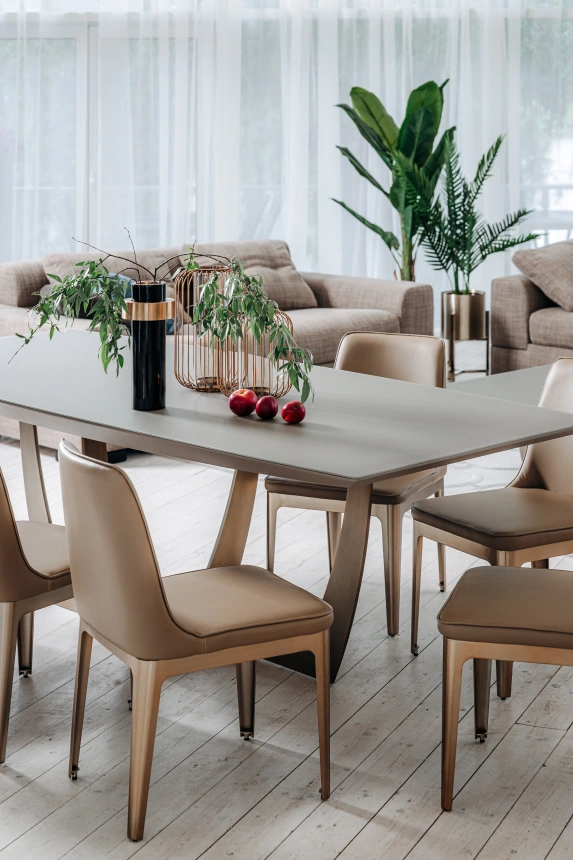 Стул 58DB-DC14802, мягкий, экокожа, бежевый 