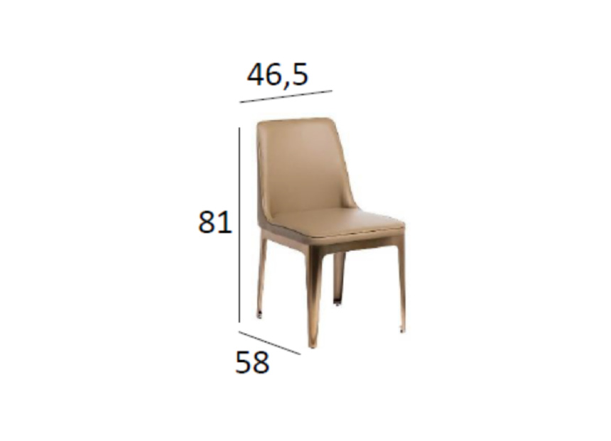 Стул 58DB-DC14802, мягкий, экокожа, бежевый 
