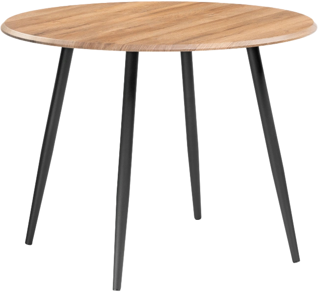 Кухонный стол Абилин 100x76, МДФ, дуб вотан, каркас черный матовый