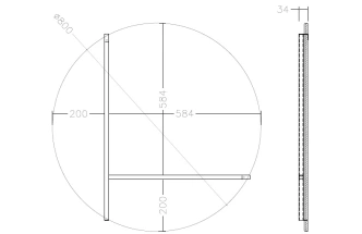 Зеркало настенное KFG096, с металлическими вставками