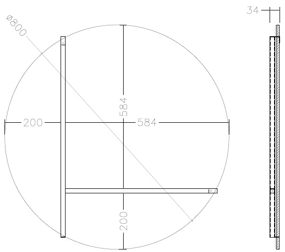 Зеркало настенное KFG096, с металлическими вставками