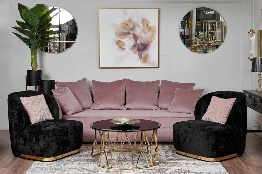 Зеркало настенное KFG096, с металлическими вставками