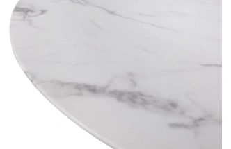 Журнальный стол Pearl White, 100x100x40.6, МДФ с полимерным покрытием, белый мрамор / золото