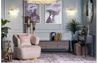 Журнальный стол Ягуар, 45x45x68, стекло, прозрачный / золото