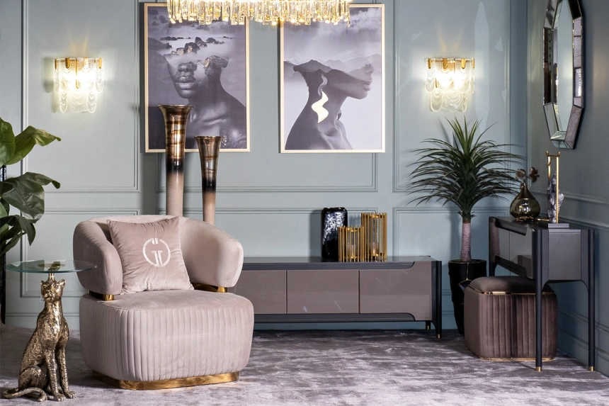 Журнальный стол Ягуар, 45x45x68, стекло, прозрачный / золото