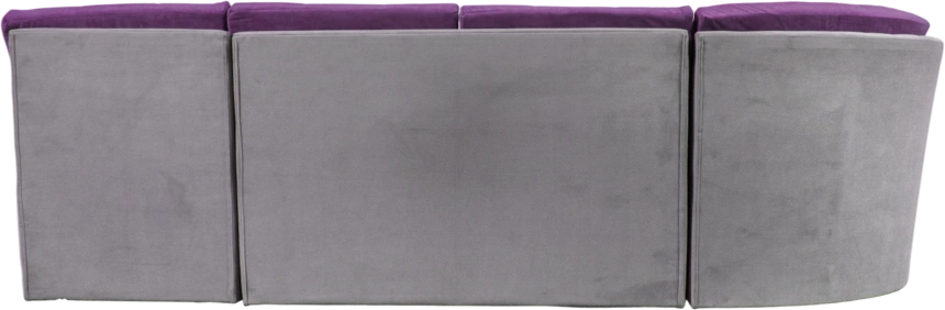 Диван угловой София 2 удлиненный, Tenerife italian plum, Tenerife silver, с задней тканью