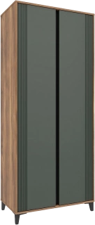 Шкаф в спальню Богемия, двухдверный, распашной, Дуб барокко / Зелёный