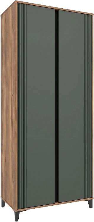 Шкаф в спальню Богемия, двухдверный, распашной, Дуб барокко / Зелёный