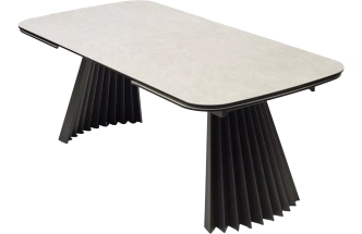 Кухонный стол раздвижной Astrid 200, TL-102 Бежевый мрамор, испанская керамика, Темно-серый каркас