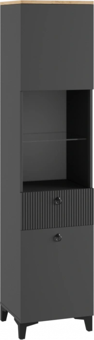 Шкаф-витрина Ника 400, эйхория QR-17 / графит / дуб делано
