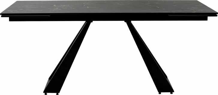 Кухонный стол FONDI 180 MARBLES NERO KL-116 Черный мрамор матовый, итальянская керамика/ черн.каркас, ®DISAUR