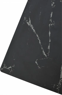 Кухонный стол FONDI 180 MARBLES NERO KL-116 Черный мрамор матовый, итальянская керамика/ черн.каркас, ®DISAUR