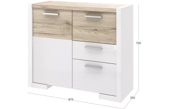 Комод Венето, Дуб санремо / Белый