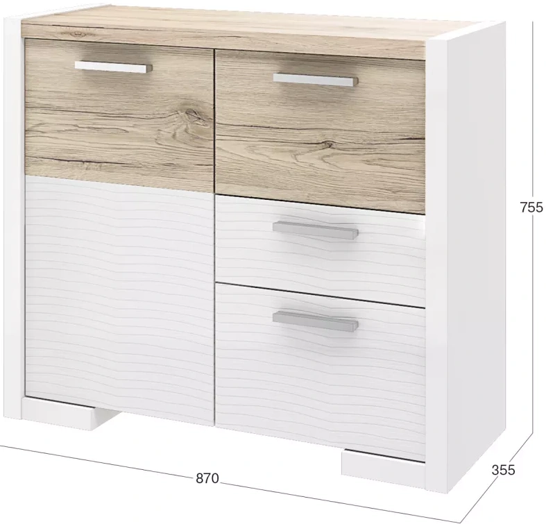 Комод Венето, Дуб санремо / Белый