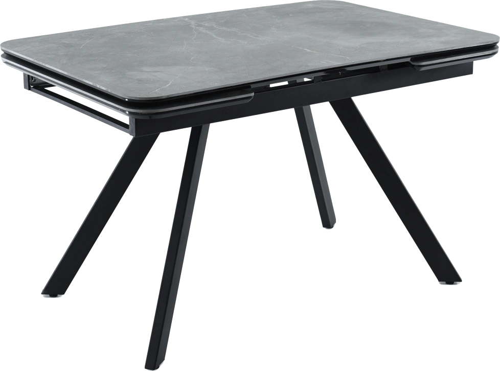 Кухонный обеденный стол Leon, раздвижной, серый 120-184 см., Bayona Grey Natural, каркас черный 