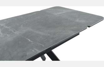 Кухонный обеденный стол Leon, раздвижной, серый 120-184 см., Bayona Grey Natural, каркас черный 