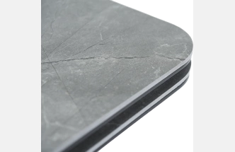 Кухонный обеденный стол Leon, раздвижной, серый 120-184 см., Bayona Grey Natural, каркас черный 