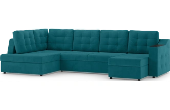 Диван П-образный Невада, модель 020, комплектация 5 левый, Omega 61 (зелёный)