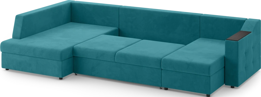 Диван П-образный Невада, модель 020, комплектация 5 левый, Omega 61 (зелёный)