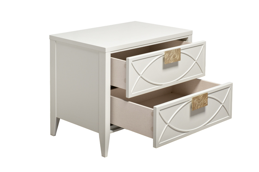 Тумба прикроватная 151SV-00007, с ящиками, бежевая