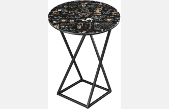 Журнальный стол Аданна 48x62, стекло, кофе черный, каркас черный 