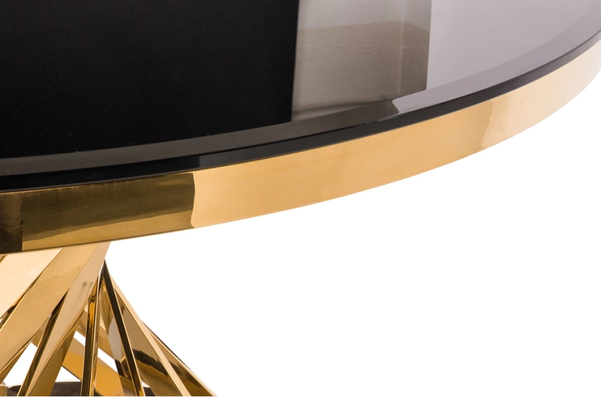 Обеденный стол Twist, стекло, gold / black
