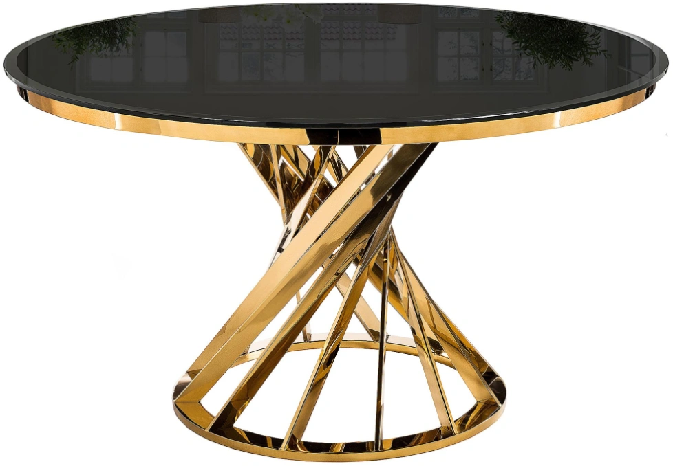 Обеденный стол Twist, стекло, gold / black