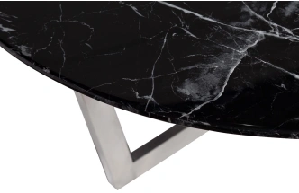 Журнальный стол Nero, 100x100x40.6, МДФ с полимерным покрытием, черный мрамор / хром