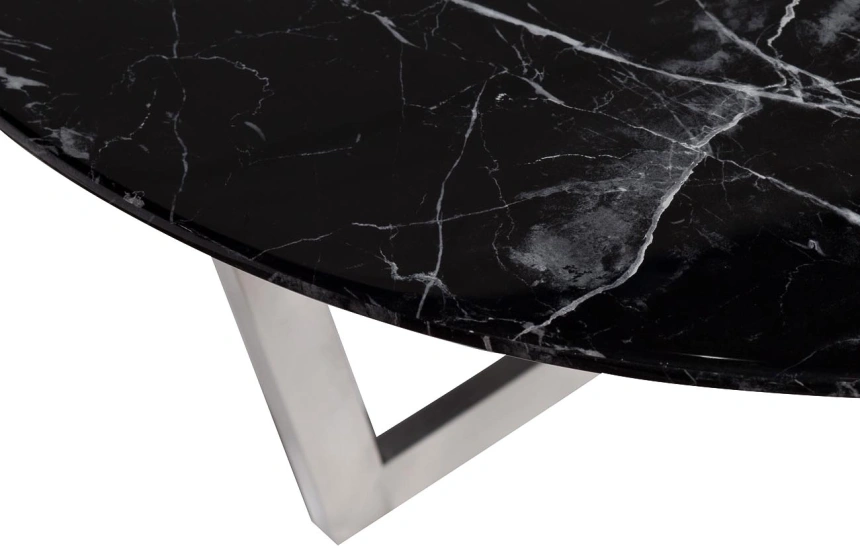 Журнальный стол Nero, 100x100x40.6, МДФ с полимерным покрытием, черный мрамор / хром