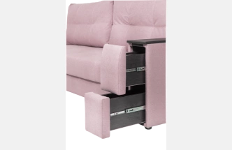 Диван прямой Атлант 2, ткань Candy lilac, декор Венге
