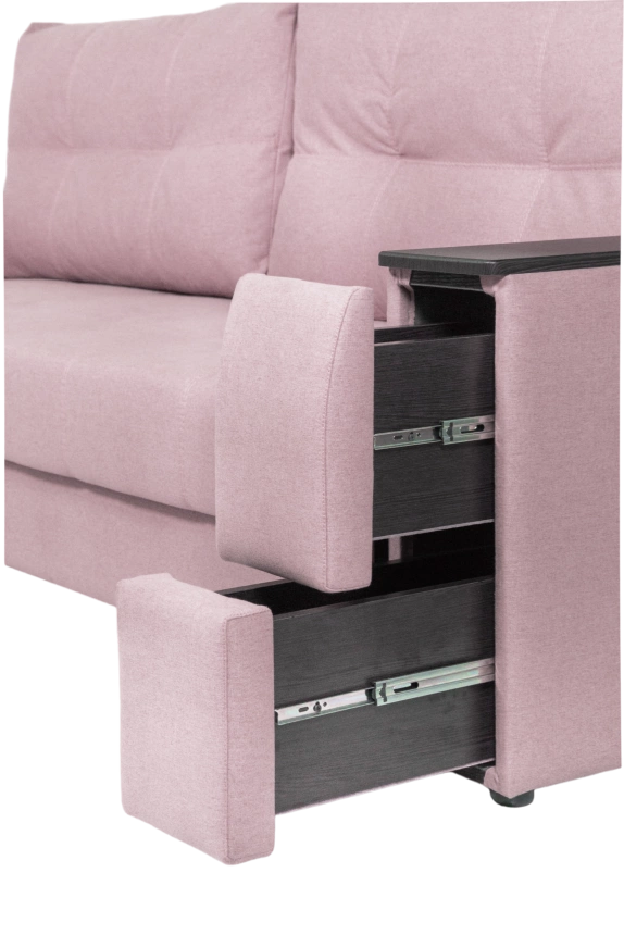 Диван прямой Атлант 2, ткань Candy lilac, декор Венге