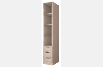 Шкаф Орион, с ящиками и полками 39x221,5x58,5 Ясень шимо светлый/Лён