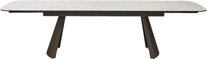 Кухонный стол раздвижной Astrid 200, TL-102 Бежевый мрамор, испанская керамика, Шоколадное золото каркас
