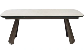 Кухонный стол раздвижной Astrid 200, TL-102 Бежевый мрамор, испанская керамика, Шоколадное золото каркас